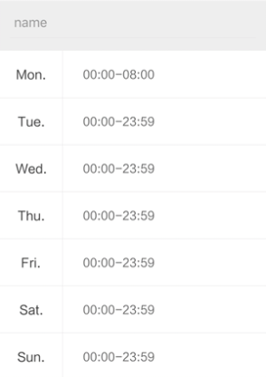 Time Interval Setup